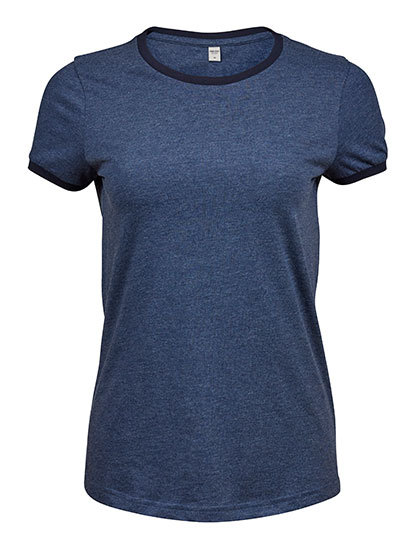 Premium T-Shirt Ringer Woman - Denim / Navy