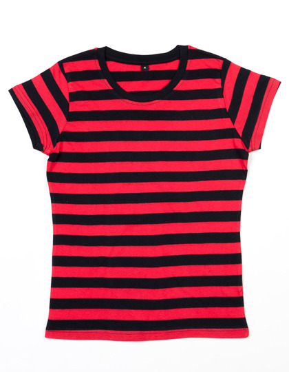 Premium T-Shirt Stripes Woman - Red / Black