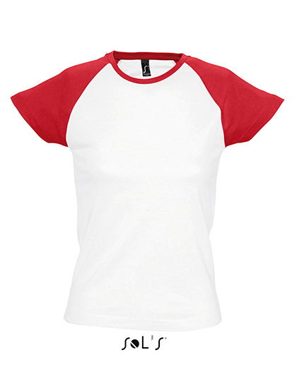 Premium T-Shirt Raglan Woman - White / Red